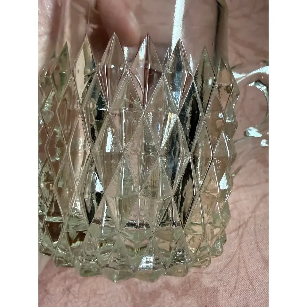 Vintage Diamond Point Replacement Glass Cream Pitcher 3